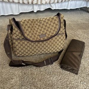 Gucci Brown Monogram Messenger Bag